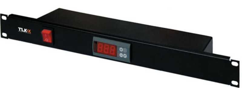 Панель TLK с терморегулятором и датчиком, 19", 1U, Г90мм, без шнура питания, черная