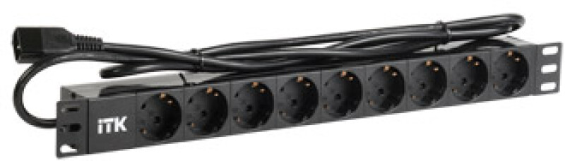 Блок электрических розеток PDU 9 розеток DIN49440 (нем. cтанд.) 1U, шнур 2м под UPS PH22-9D2