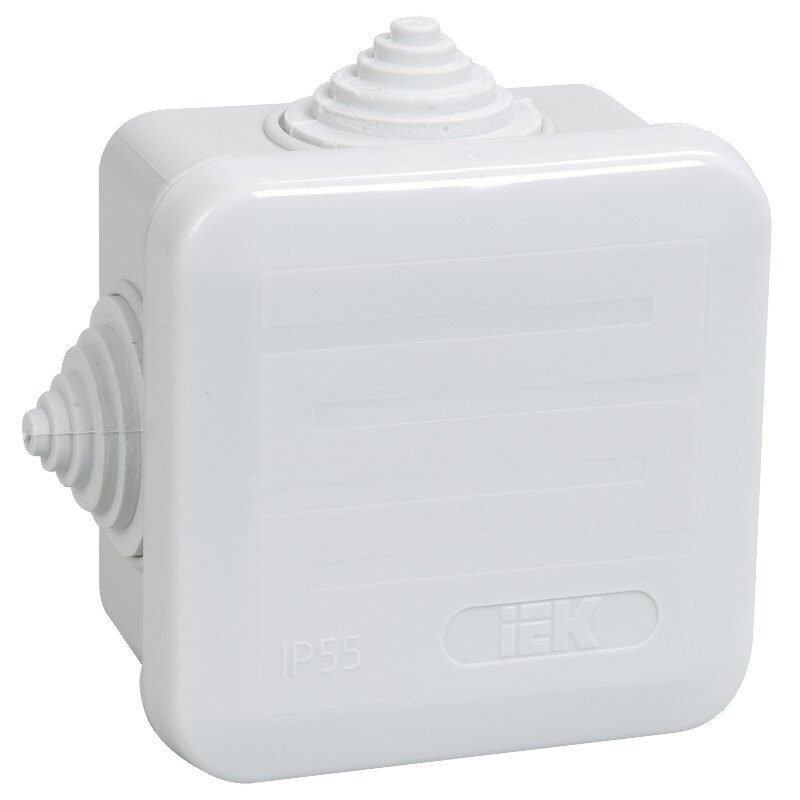 UKOZ11-070-070-040-K41-44 Коробка КМ41236 распаячная для о/п 70х70х40 мм IP44 (RAL7035, 4 гермоввода