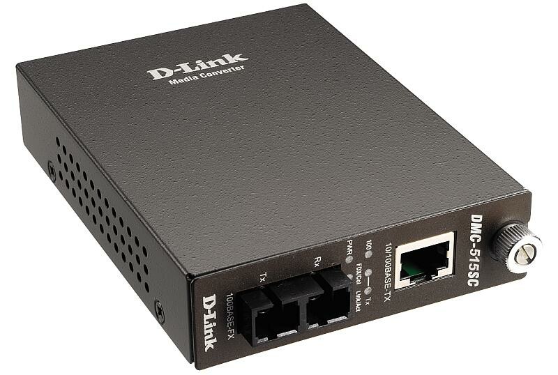 Медиаконвертер с 1 портом 10/100Base-TX и 1 портом 100Base-FX с разъемом SC D-LINK DMC-515SC