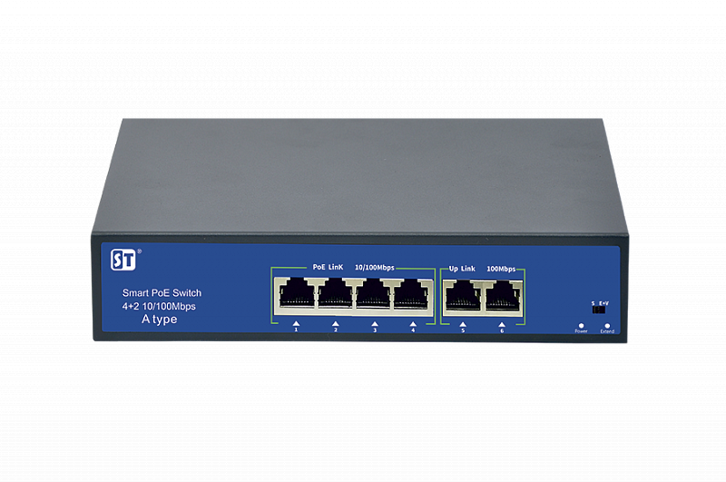 Коммутатор (источник питания) ST-S45POE (2M/78W/A), Switch POE 4-х портовый