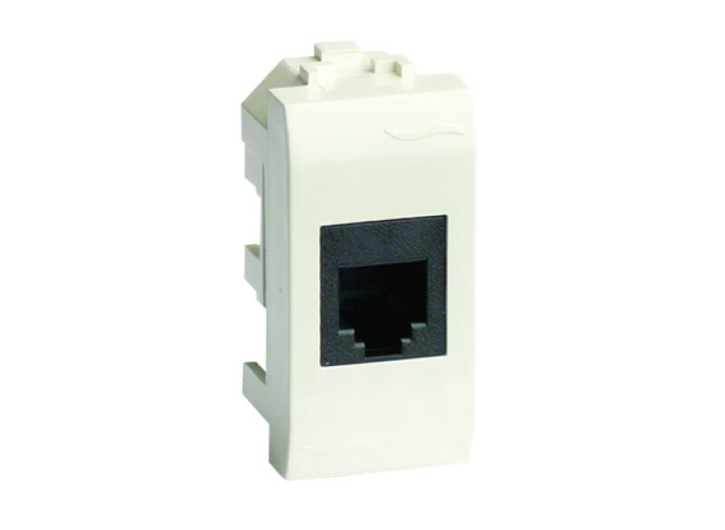Компьютерная розетка RJ-45, кат.5E (разъем AMP),белая, 1мод.