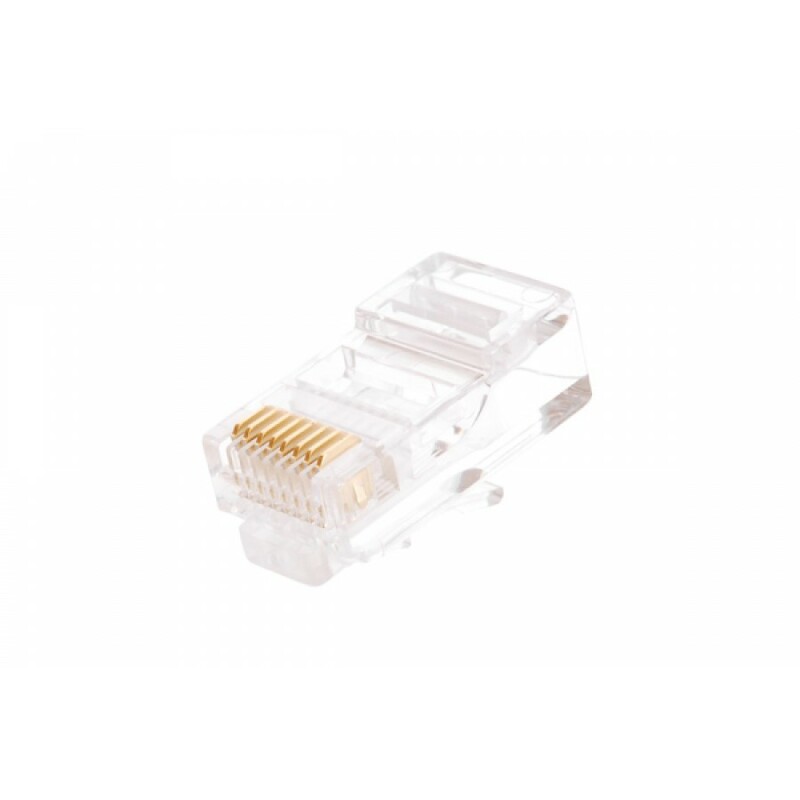 Разъем (коннектор) под витую пару RJ45/8P8C, Кат.5e, покрытие 50мкд, универсальный, уп-ка 100шт