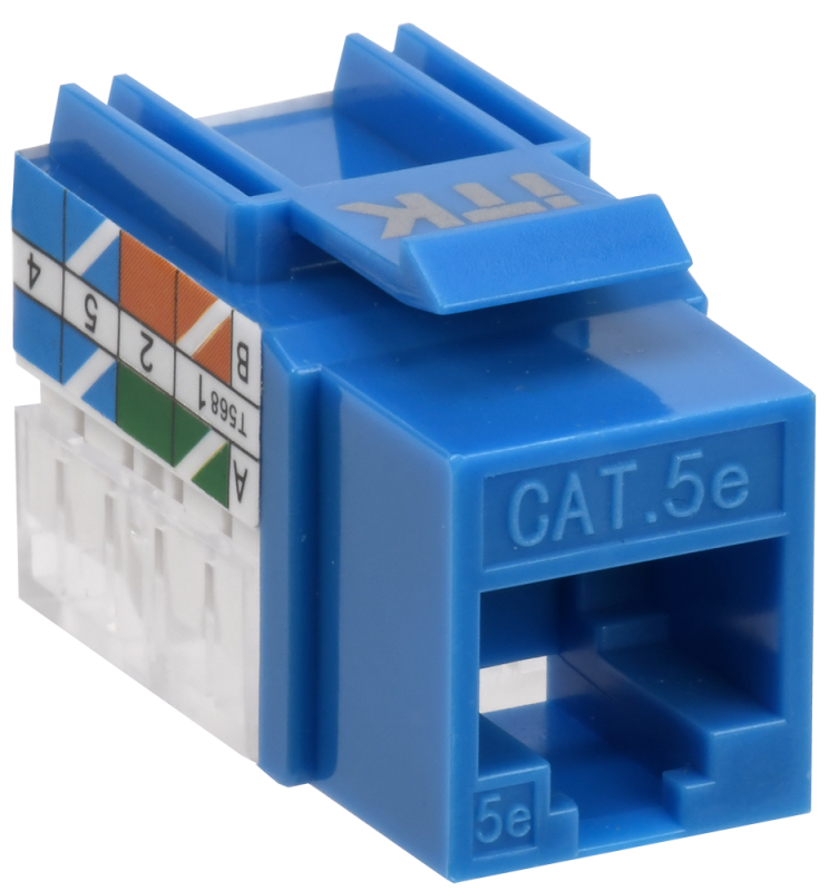 ITK Модуль Keystone Jack кат.5E UTP 110 IDC 90град синий