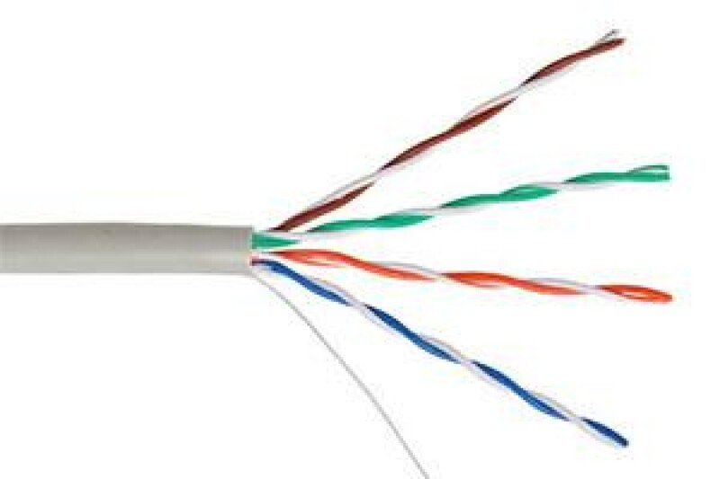 Кабель NETLAN U/UTP 4 пары, Кат.5e (Класс D),100МГц, одножильный, BC (чистая медь), внутренний, PVC