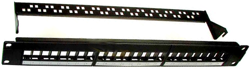 Патч-панель пустая, 19", 24 порта, RJ45, 1U, с органайзером, "L" LUP5EU-54063