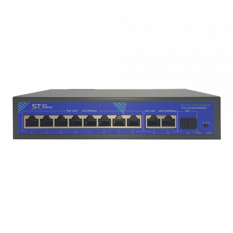 Коммутатор (источник питания) ST-S87POE(2G/1S/120W/A)PRO, Switch POE 8-ми портовый