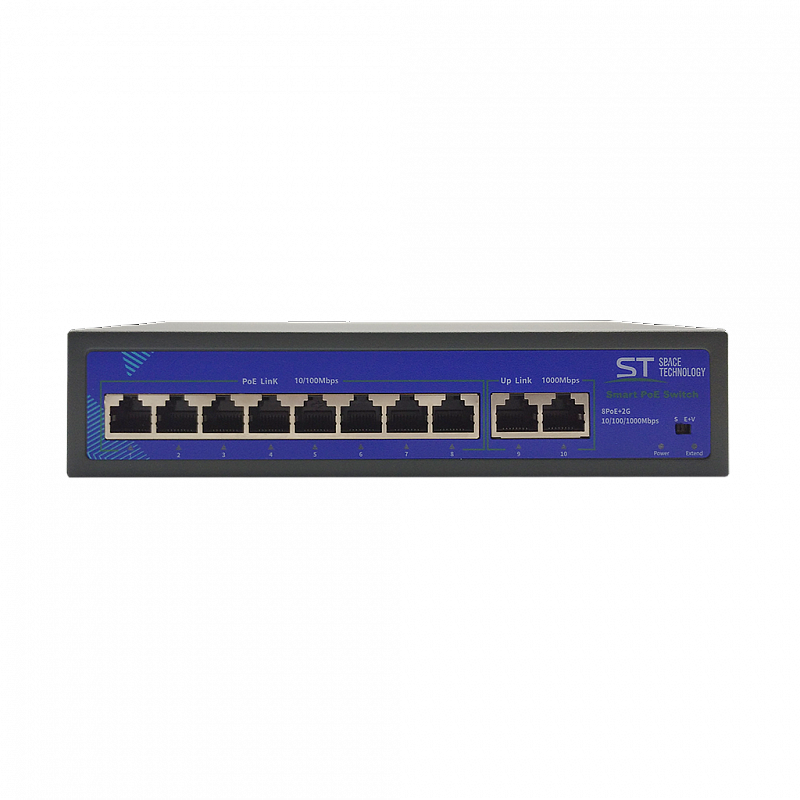 Коммутатор (источник питания) ST-S88POE(2G/120W/A), Switch POE 8-ми портовый