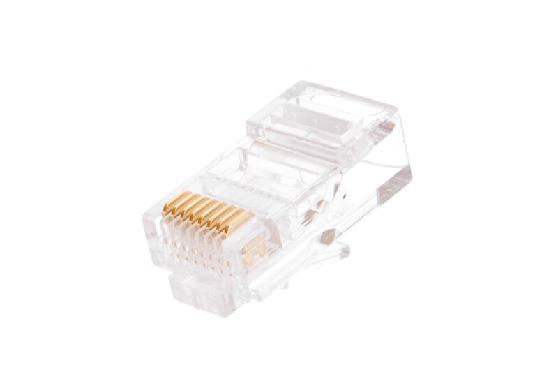 Разъем (коннектор) под витую пару RJ45/8P8C, Кат.5e, покрытие 50мкд, , уп-ка 100шт