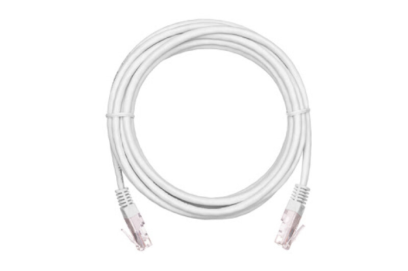 Коммутационный шнур NETLAN U/UTP 4 пары, Кат.5е (Класс D), 100МГц, 2хRJ45/8P8C бел, 2м, уп-ка 10шт.