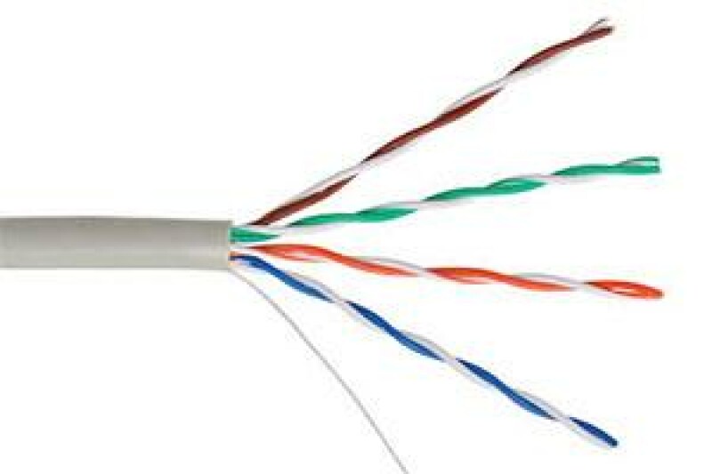 Кабель NETLAN U/UTP 4 пары, Кат.5е, внутренний, PVC, одножильный CCA (омедненный алюминий), 100МГц,