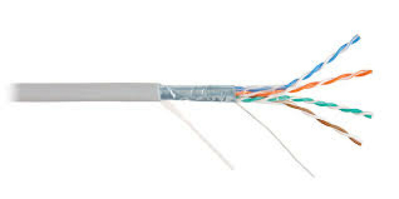 Кабель NIKOLAN F/UTP 4 пары, Кат.5e, внутренний, PVC, 24 AWG, одножильный, 100МГц, серый, 305м