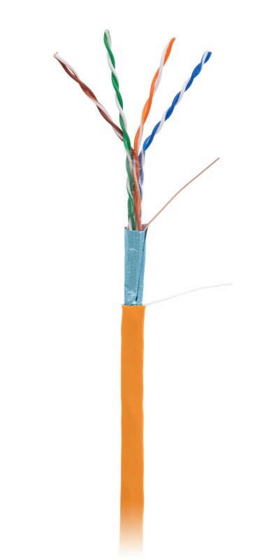 Кабель NETLAN F/UTP 4 пары, Кат.5e (Класс D), 100МГц, одножильный, BC (чистая медь), внутренний, 305