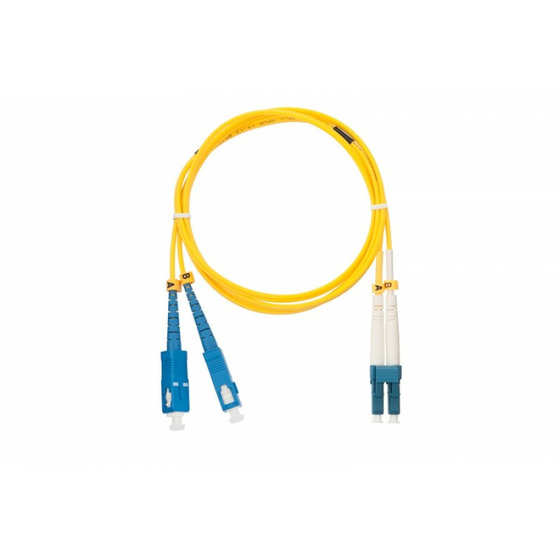 Шнур оптический переходной NIKOMAX, SM 9/125, SC/UPC-LC/UPC, PVC, D=2.0мм, двойной, 3м