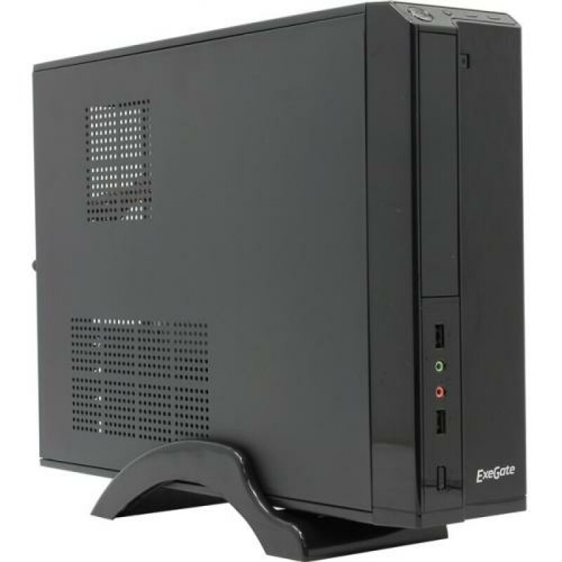 Корпус MiniITX Exegate MI-207 Black, miniITX/mATX, <M350, 80mm>, 2*USB, Audio