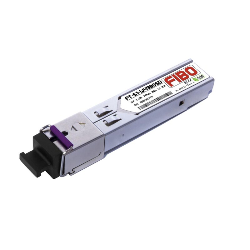 FIBO FT-S1-W4980SD модуль SFP WDM, 1.25 G, до 80 км, TX 1490 нм, RX 1550 нм, SC, DDM
