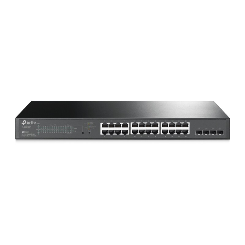 Коммутатор JetStream Smart с 24 гигабитными портами PoE+ и 4 портами SFP TL-SG2428P