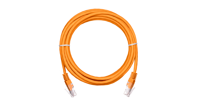 Коммутационный шнур NETLAN U/UTP 4 пары, Кат.5е (Класс D), 100МГц, оранжевый, 2м, уп-ка 10шт.