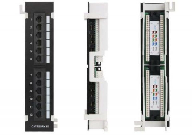 Патч-панель NETLAN настенная, 12 портов, Кат.5e, RJ45/8P8C, 110/KRONE, T568A/B, EC-UWP-12-UD2