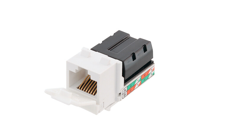 Модуль-вставка NIKOMAX типа KeyStone, Кат.5e, RJ45/8P8C, 110/KRONE, T568A/B, неэкранированный, белый