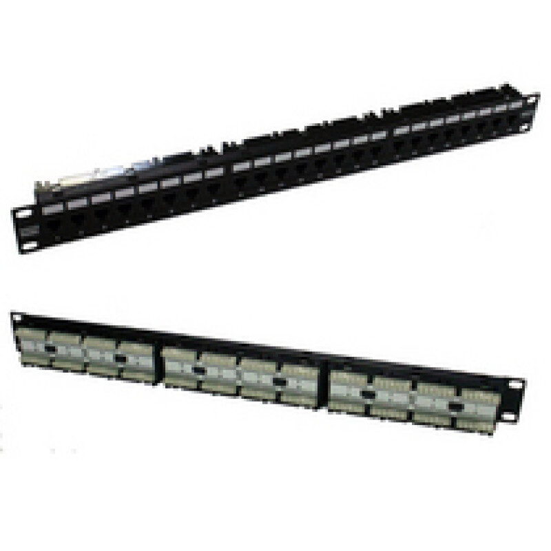 Патч-панель NXT телефонная 19" 1U 24 порта RJ12 UTP кат.3 Dual IDC чёрный