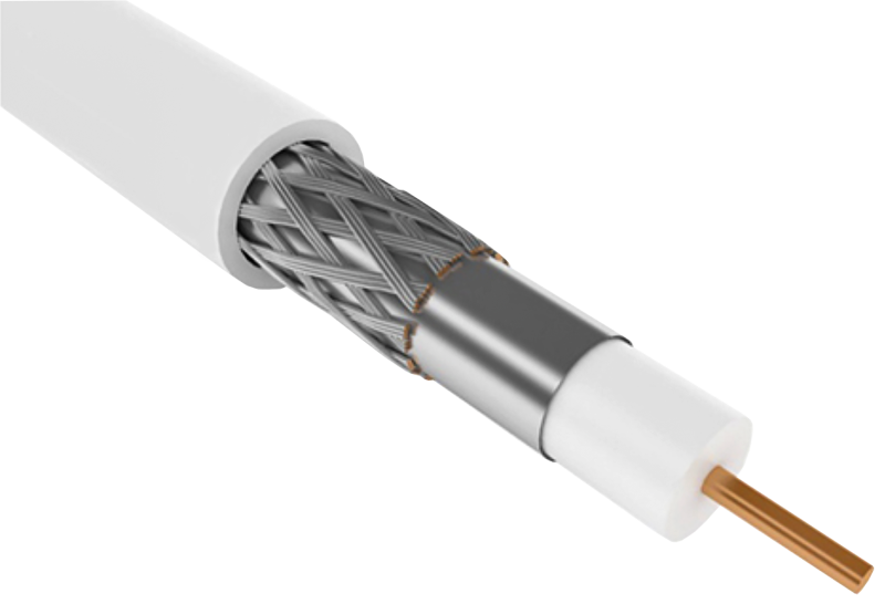 Кабель коаксиальный RG6 CCS 75Ом FPE PVC бел. (100м) GENERICA