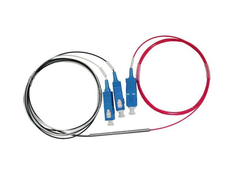 Оптический FBT разветвитель (сплитер) 1x2 5/95 1310/1550 SM 0,9 мм SC/UPC