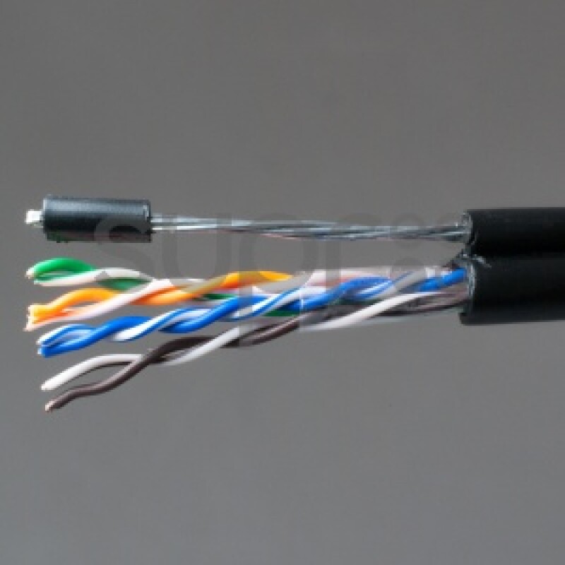 Кабель SUPRLAN Standard UTP Cat.5e 4x2xAWG24 Cu PE Outdoor T-FG8 (трос) 305м