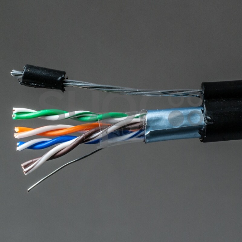 Кабель SUPRLAN Standard FTP Cat.5e 4x2xAWG24 Cu PE Outdoor T-FG8 (трос) 305м