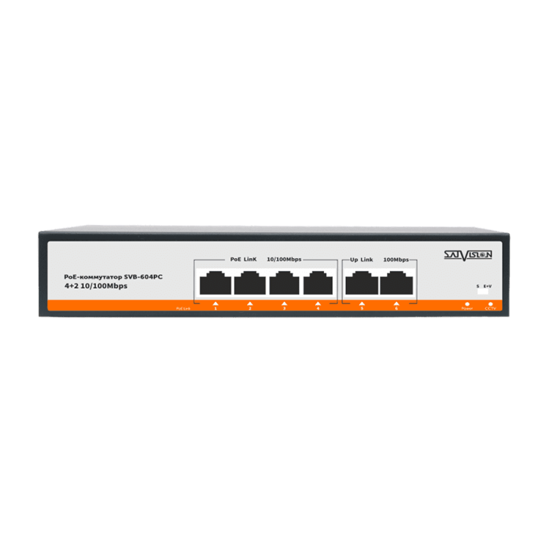 Коммутатор 4-х портовый PoE SVB-604PC