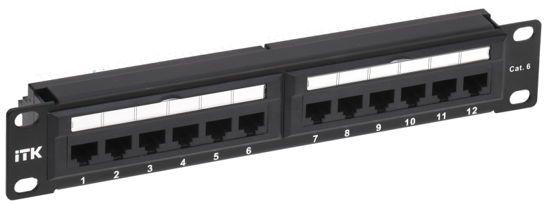 ITK 1U патч-панель кат.6 UTP 12 портов 10" (Dual IDC) PP12-1UC06U-D05-10