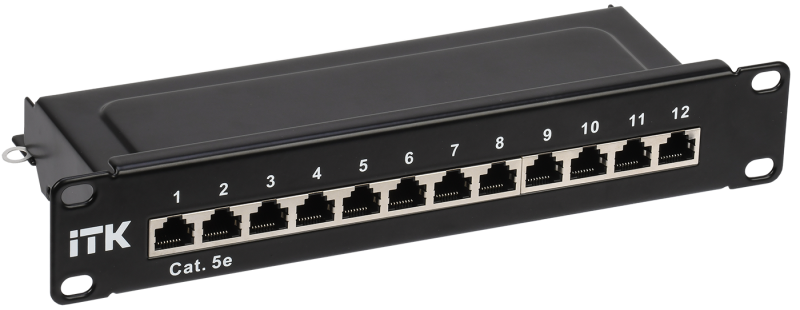 ITK 1U патч-панель кат.5E STP 12 портов 10" (Dual IDC)