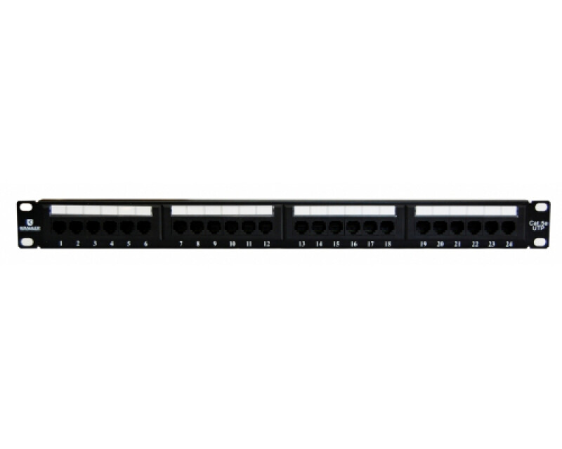 Патч-панель 19", 24xRJ-45 UTP Cat.5e, 1U SUPR 10-0403