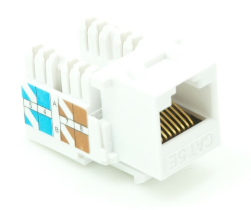 Модуль-вставка NETLAN типа KeyStone, Кат.5e (Класс D), EC-UKJ-UD2-WT-10