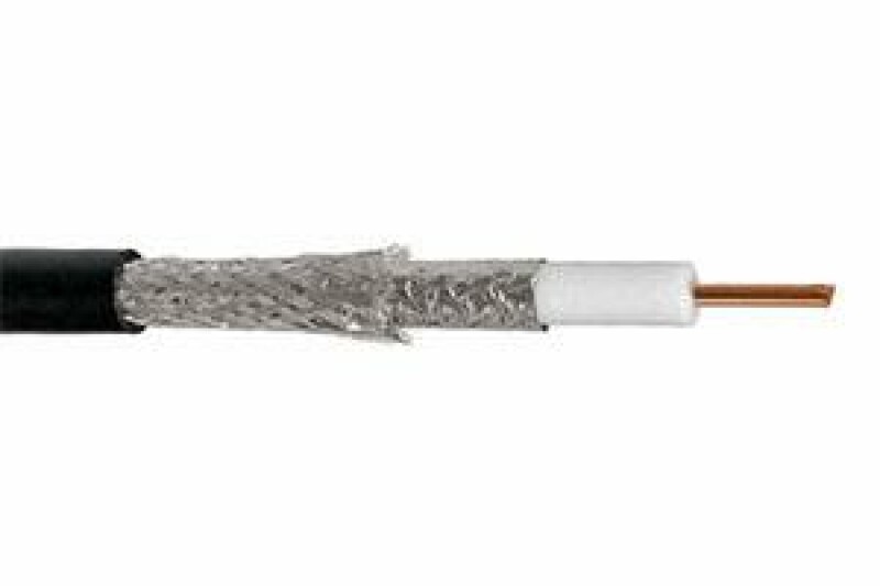 Кабель NETLAN коаксиальный, RG-11 (75 Ом), внешний, PE -40C, одножильный CCS , черный, 305м