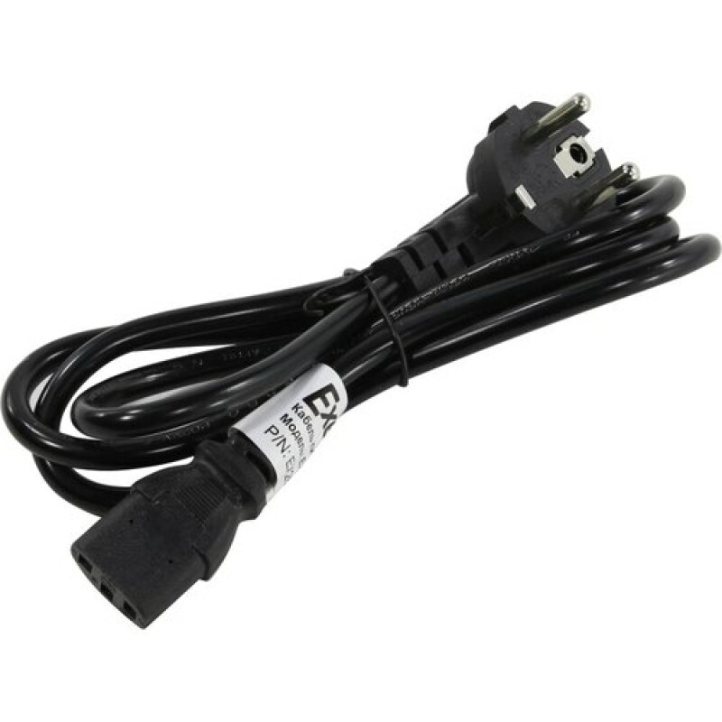 Кабель питания ExeGate OfficePC PC-1,2 450W (Евровилка Schuko->C13, черный, 1.2м)