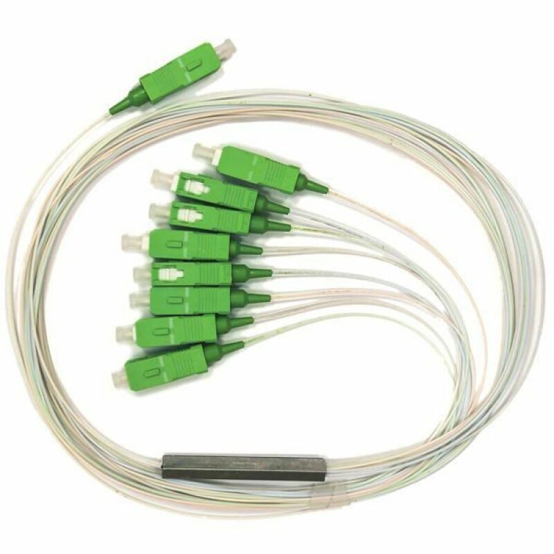 Оптический PLC сплитер, гильза, 1x8, SC/APC, 0,9 мм, 1,5 м, SM