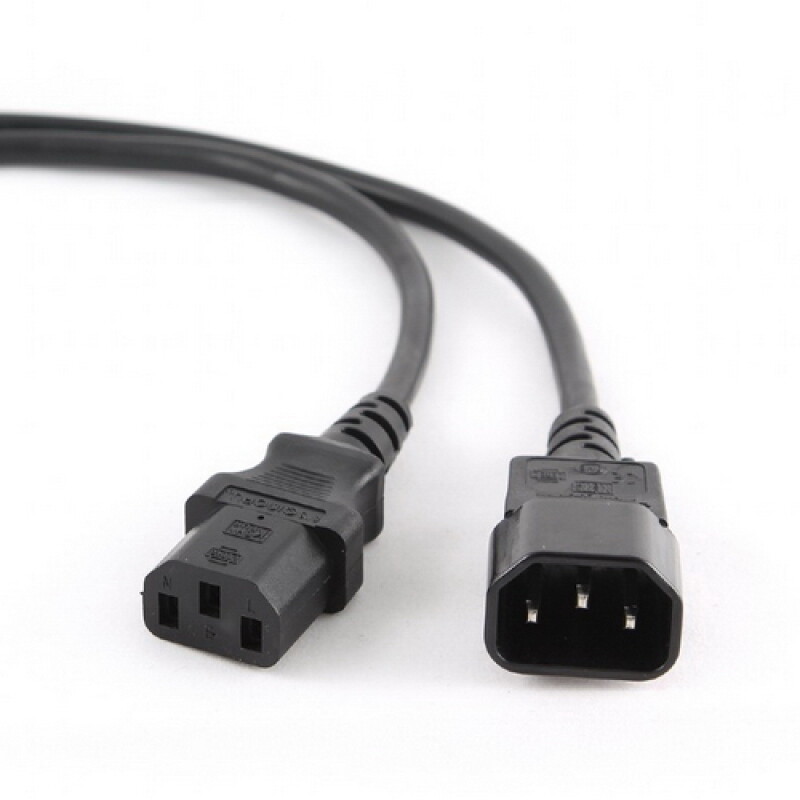 Кабель Cablexpert Шнур (кабель питания) ПВС-АП 3*0,75 C13С14, 10A, черный, 1,0м {150}