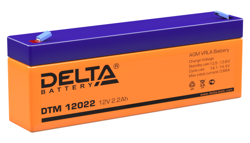 Аккумуляторная батарея Delta DTM 12022 (12V / 2.2Ah)