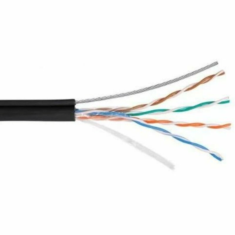 Кабель IRBIS UTP Кат.5e 4 пары, 0.50мм, медь, 24AWG, PE 305м, черный, внешний с тросом