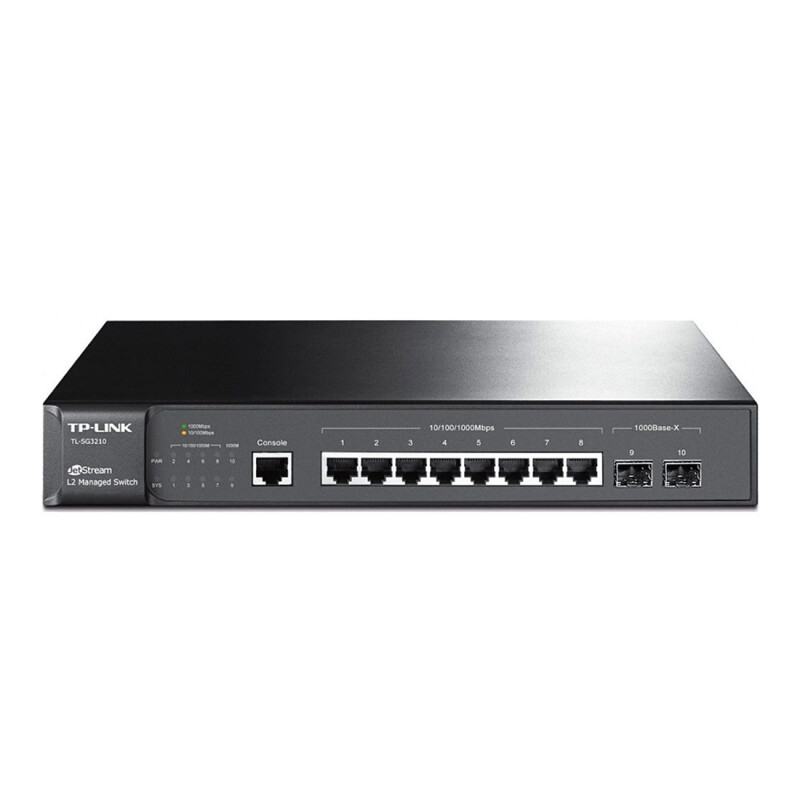 JetStream 8‑портовый гигабитный управляемый коммутатор уровня 2+ с 2 SFP‑слотами TL-SG3210