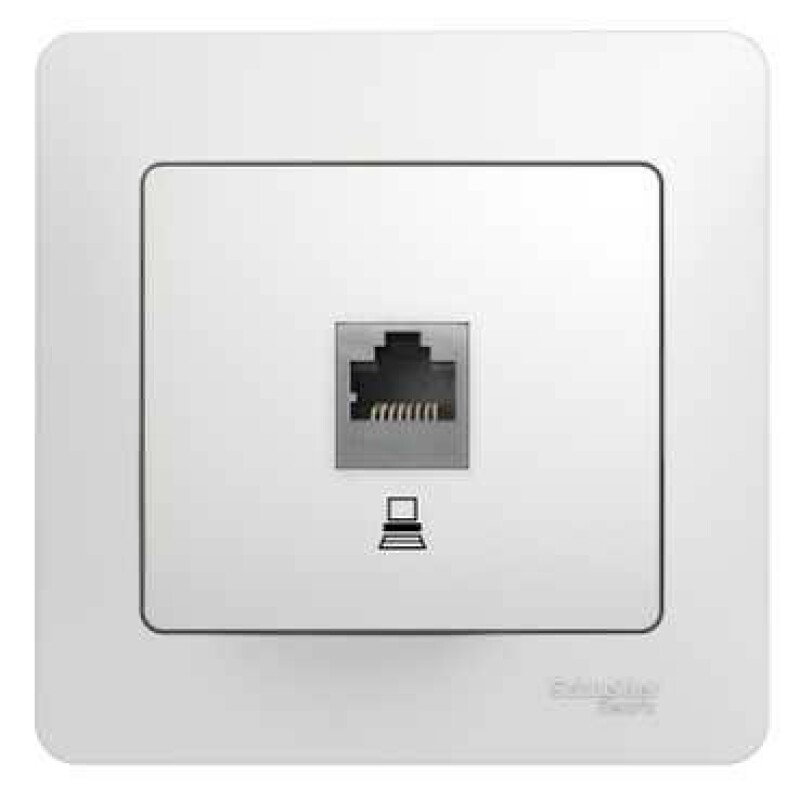 Glossa Розетка компьютерн. 1хRJ45 кат.5E, бел.