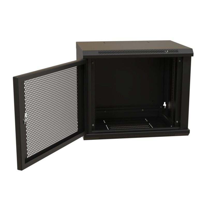 Шкаф настенный 19-дюймовый (19"), 12U, 650x600х600мм, цельнометаллическая дверьWR-TW-1266-SR-RAL9004