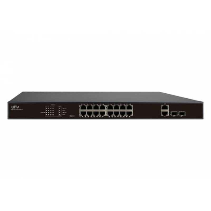 Коммутатор сетевой PoE: 16×100Мбит/с PoE портов (RJ45) + 2×1000Мбит/с комбо NSW2010-16T2GC-POE-IN