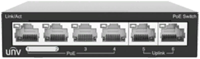 Коммутатор сетевой PoE 6-портовый: 6×100Мбит/с (RJ45), включая 4 PoE порта NSW2020-6T-POE-IN
