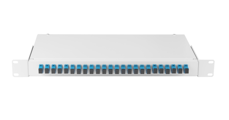 Оптический кросс 19", 1U, укомплектованный на 24 портов SC/UPC (24) NMF-RP24SCUS2-WS-ES-1U-GY