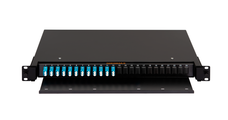 Оптический кросс NIKOMAX 19", Premium Line, 1U, укомплектованный LC/UPC NMF-RP24LCUS2-TS-P1-1U-BK