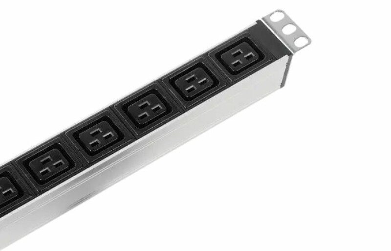 Блок розеток Rem-16 с авт. 16А, 6 IEC 60320 C19, 16A, алюм., 19", колодка