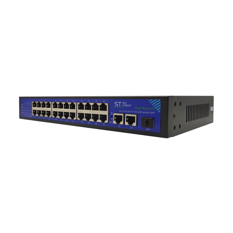 Коммутатор POE 24-х портовый 48В ST-S243POE, (2G/1S/340W/A)