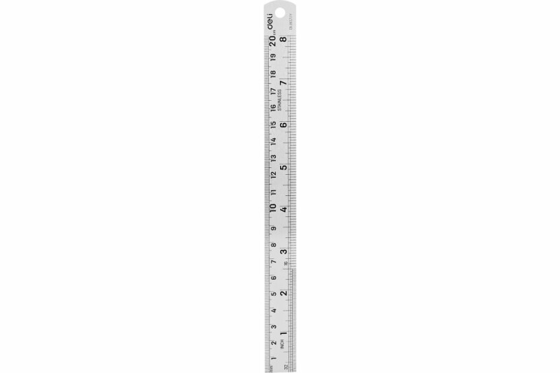 Линейка стальная Deli DL8020Y 200мм нержавеющая сталь